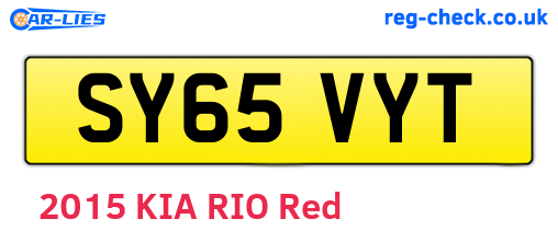 SY65VYT are the vehicle registration plates.