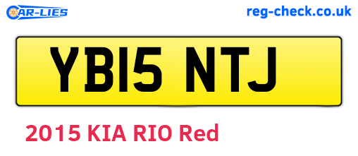 YB15NTJ are the vehicle registration plates.