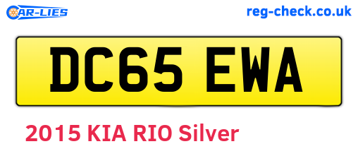 DC65EWA are the vehicle registration plates.