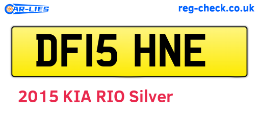 DF15HNE are the vehicle registration plates.