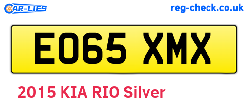 EO65XMX are the vehicle registration plates.