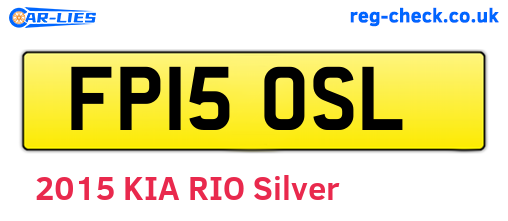 FP15OSL are the vehicle registration plates.