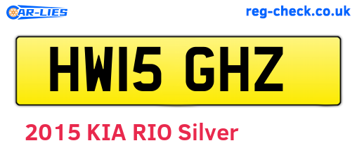 HW15GHZ are the vehicle registration plates.