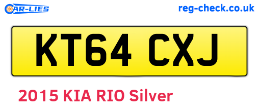 KT64CXJ are the vehicle registration plates.