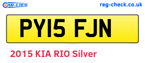 PY15FJN are the vehicle registration plates.