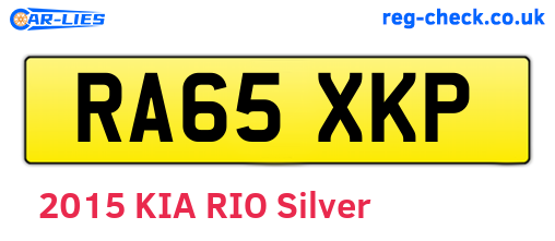 RA65XKP are the vehicle registration plates.