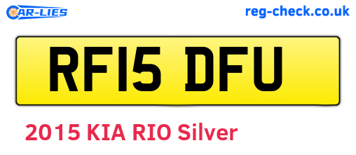 RF15DFU are the vehicle registration plates.