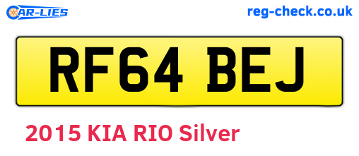 RF64BEJ are the vehicle registration plates.