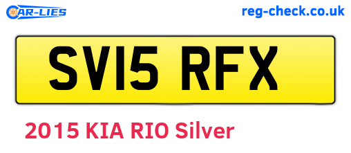 SV15RFX are the vehicle registration plates.
