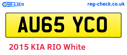 AU65YCO are the vehicle registration plates.