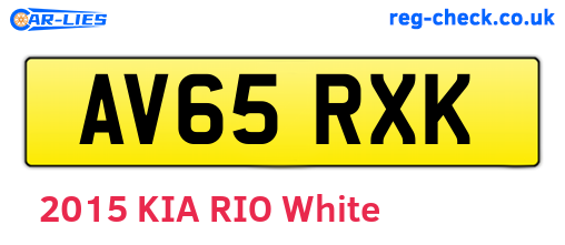 AV65RXK are the vehicle registration plates.