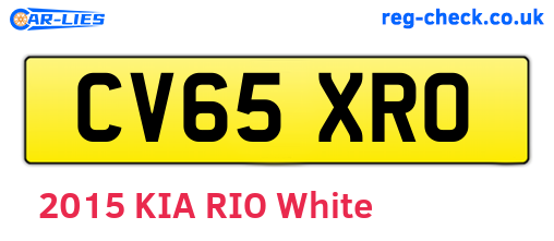 CV65XRO are the vehicle registration plates.