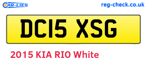 DC15XSG are the vehicle registration plates.