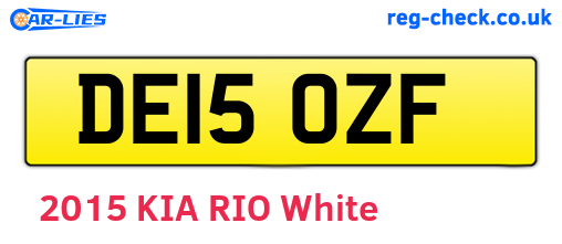 DE15OZF are the vehicle registration plates.