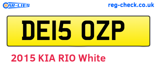 DE15OZP are the vehicle registration plates.