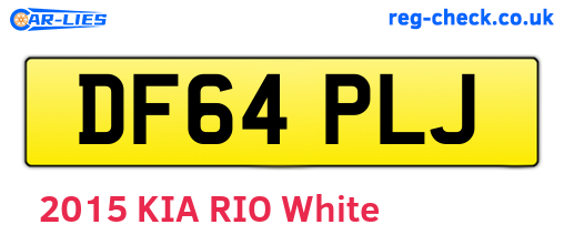 DF64PLJ are the vehicle registration plates.