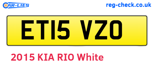 ET15VZO are the vehicle registration plates.