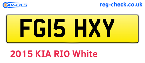 FG15HXY are the vehicle registration plates.