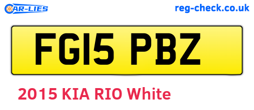 FG15PBZ are the vehicle registration plates.