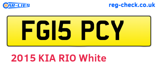 FG15PCY are the vehicle registration plates.