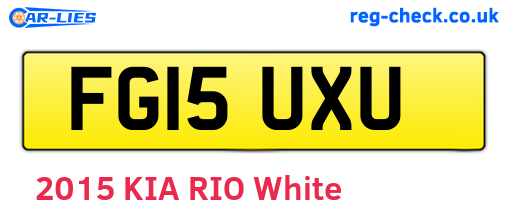 FG15UXU are the vehicle registration plates.