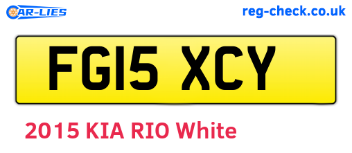 FG15XCY are the vehicle registration plates.