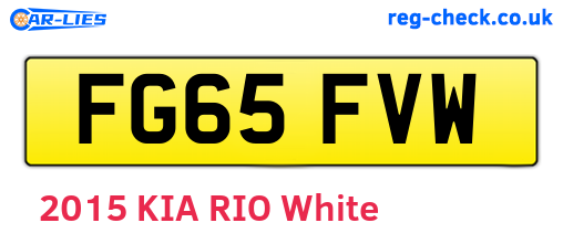 FG65FVW are the vehicle registration plates.