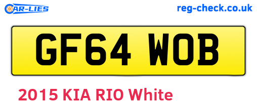 GF64WOB are the vehicle registration plates.