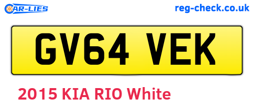GV64VEK are the vehicle registration plates.