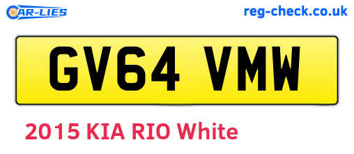 GV64VMW are the vehicle registration plates.