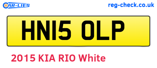 HN15OLP are the vehicle registration plates.