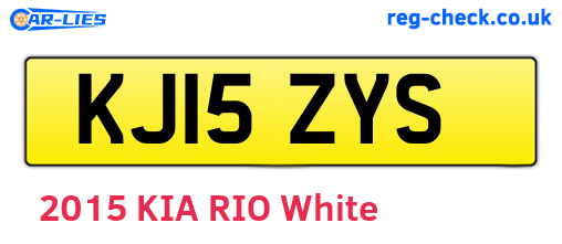 KJ15ZYS are the vehicle registration plates.