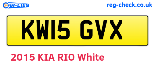 KW15GVX are the vehicle registration plates.