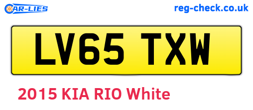 LV65TXW are the vehicle registration plates.