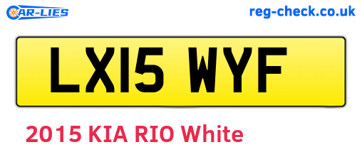 LX15WYF are the vehicle registration plates.