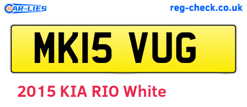 MK15VUG are the vehicle registration plates.