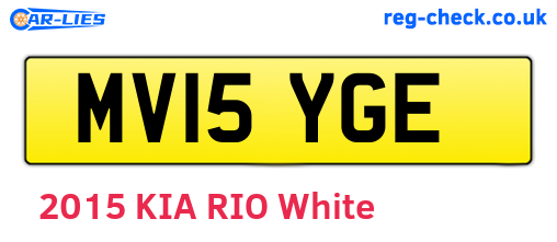 MV15YGE are the vehicle registration plates.