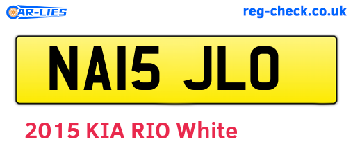 NA15JLO are the vehicle registration plates.