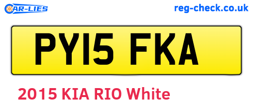 PY15FKA are the vehicle registration plates.