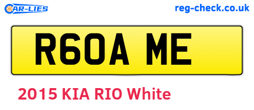 R60AME are the vehicle registration plates.