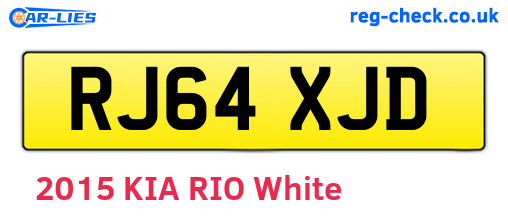 RJ64XJD are the vehicle registration plates.