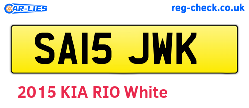 SA15JWK are the vehicle registration plates.