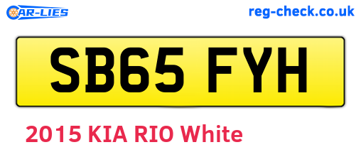 SB65FYH are the vehicle registration plates.