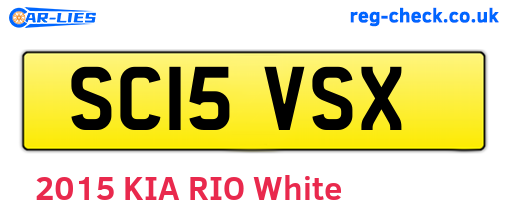 SC15VSX are the vehicle registration plates.