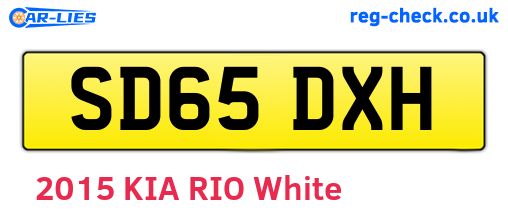 SD65DXH are the vehicle registration plates.