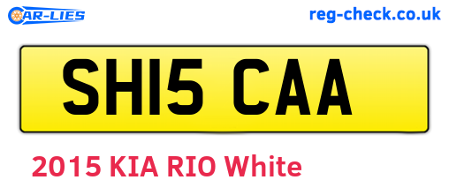 SH15CAA are the vehicle registration plates.