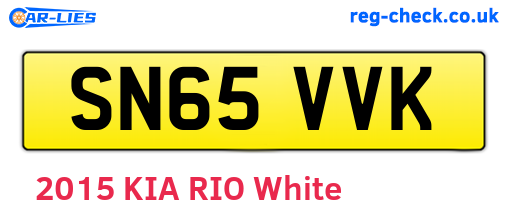 SN65VVK are the vehicle registration plates.