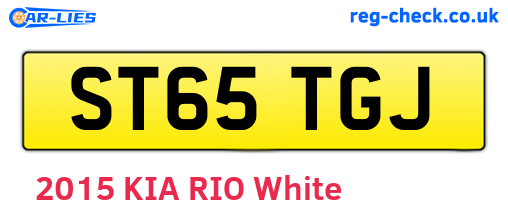 ST65TGJ are the vehicle registration plates.