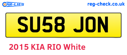 SU58JON are the vehicle registration plates.