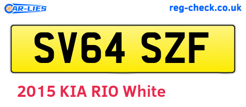 SV64SZF are the vehicle registration plates.